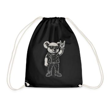 Rock Musique Drôle Heavy Metal Koala Rétro - Sac de sport léger - noir - Devant