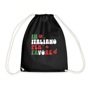 In Italiano Per Favore - drôle de langue italienne - Sac de sport léger - noir - Devant