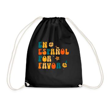 En Español Por Favor – Funny Spanish Teacher - Drawstring Bag - black - Front