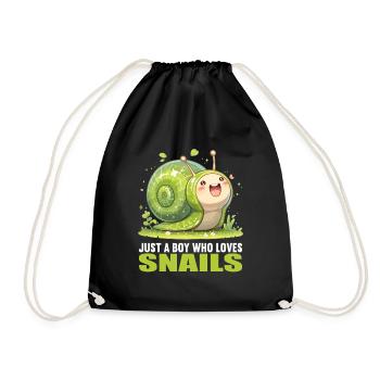 Schnecken Schnecke - Turnbeutel - Schwarz - Vorne