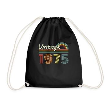 1975 Vintage Retro Geburtstagsgeschenk - Turnbeutel - Schwarz - Vorne