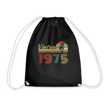 1975 Vintage Retro Geburtstagsgeschenk - Turnbeutel - Schwarz - Vorne