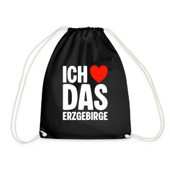 Ich liebe das Erzgebirge - Turnbeutel - Schwarz - Vorne
