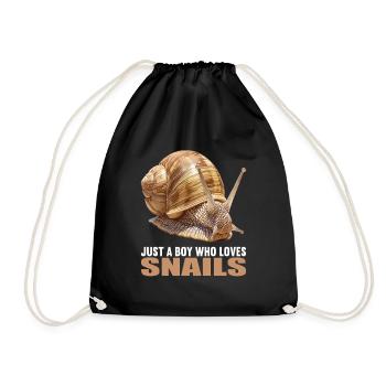 Schnecken Schnecke - Turnbeutel - Schwarz - Vorne