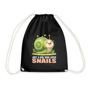 Schnecken Schnecke - Turnbeutel - Schwarz - Vorne