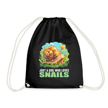 Schnecken Schnecke - Turnbeutel - Schwarz - Vorne