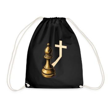 Chess Players Chess Pieces Bishops Shadows - Drawstring Bag - black - Front
