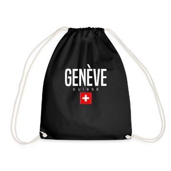Genf Schweiz - Turnbeutel - Schwarz - Vorne