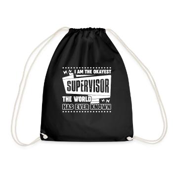 I am The Okayest Supervisor - Drawstring Bag - black - Front