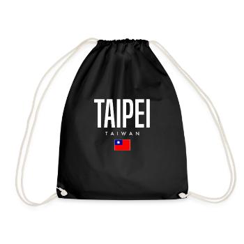 Taipei, Taiwan - Drawstring Bag - black - Front