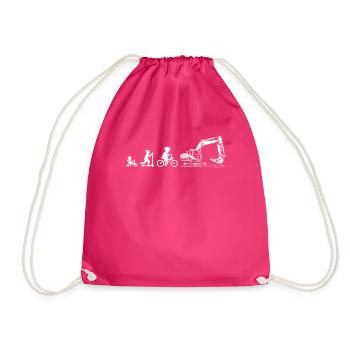 Evolution Lovers of excavators - Drawstring Bag - fuchsia - Front