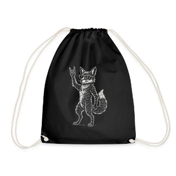 Rockmusik Metal Musik Lustiger Fuchs Heavy Metal - Turnbeutel - Schwarz - Vorne