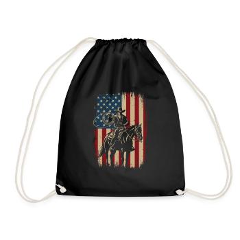 Cow-boy patriotique – Éleveur de cowpoke de l’Ouest - Sac de sport léger - noir - Devant