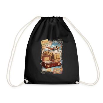 Chemise d’avion de voyage vintage - Sac de sport léger - noir - Devant