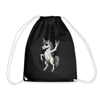 Licorne Rock Musique Drôle Heavy Metal Rétro Vibes - Sac de sport léger - noir - Devant