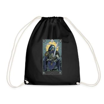 Carte de tarot Champion Guerrier squelette - Sac de sport léger - noir - Devant