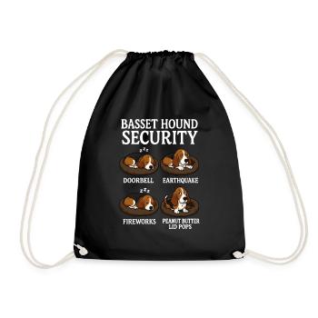 Basset Hound - Turnbeutel - Schwarz - Vorne