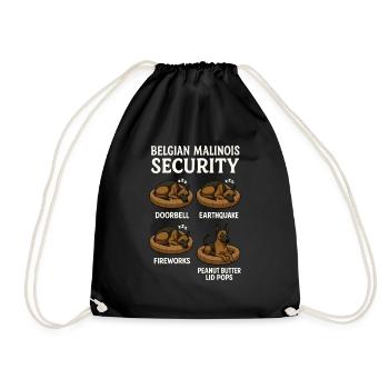 Belgian Malinois - Drawstring Bag - black - Front