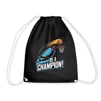 PLAYING BE A CHAMPION - Drawstring Bag - black - Front