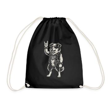 Musique rock Drôle Berger australien Chien - Sac de sport léger - noir - Devant