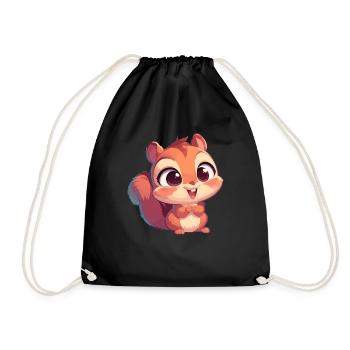 Squirrel - Drawstring Bag - black - Front