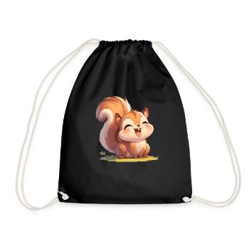 Squirrel - Drawstring Bag - black - Front