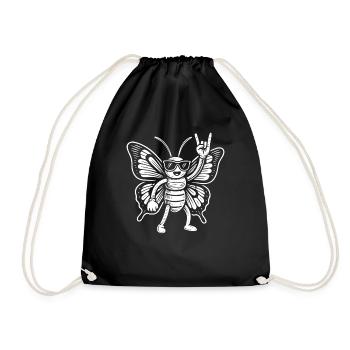 Drôle Papillon Rock Musique Heavy Metal Humour - Sac de sport léger - noir - Devant