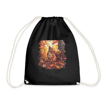 Squirrel - Drawstring Bag - black - Front