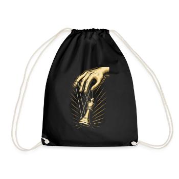 Chess player, puppet king, chess enthusiast - Drawstring Bag - black - Front