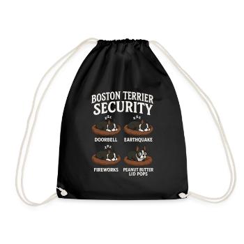 Boston Terrier - Turnbeutel - Schwarz - Vorne