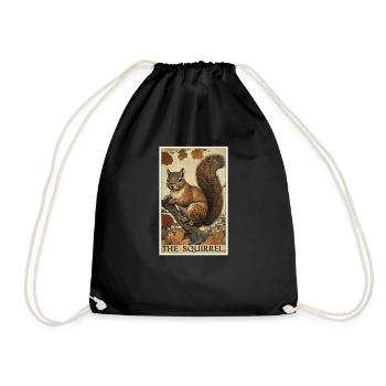 Squirrel - Drawstring Bag - black - Front