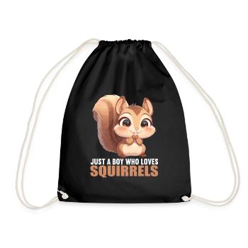 Squirrel - Drawstring Bag - black - Front