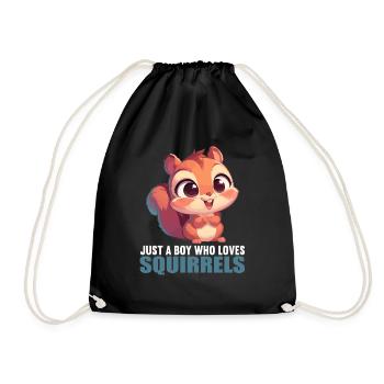 Squirrel - Drawstring Bag - black - Front