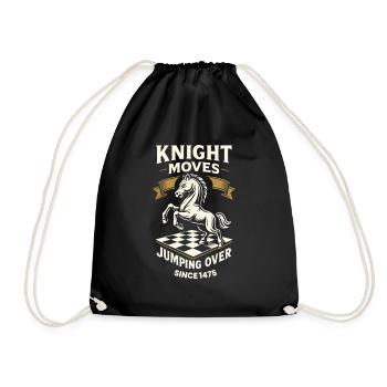 Le cavalier se déplace et saute par-dessus le joueur d’échecs - Sac de sport léger - noir - Devant