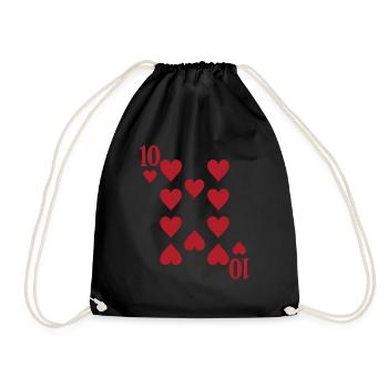 Cartes Coeur Ten Skat Poker Doppelkopf - Sac de sport léger - noir - Devant