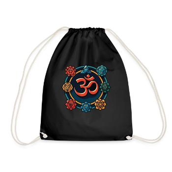 Om Achtsamkeit Affirmation Spirituelles Design - Turnbeutel - Schwarz - Vorne