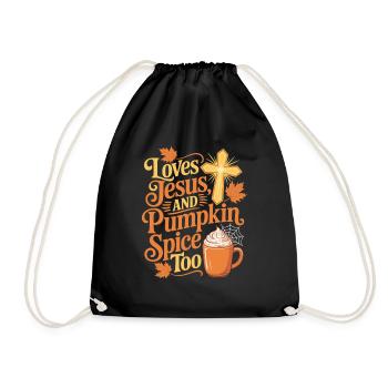 Chemise Jésus et Citrouille Épice - Sac de sport léger - noir - Devant