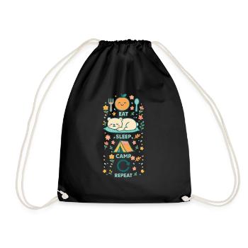 Manger Dormir Camp Répéter Funny Camper - Sac de sport léger - noir - Devant