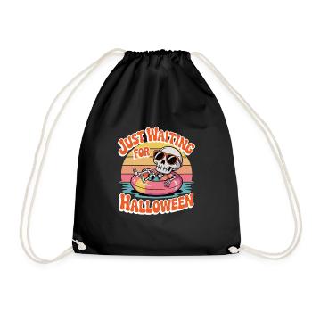 Chill Skeleton Halloween Vibes - Drawstring Bag - black - Front