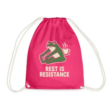 Calmness is resistance mindfulness affirmation - Drawstring Bag - fuchsia - Front