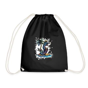 Seahorse Summer Holiday - Drawstring Bag - black - Front