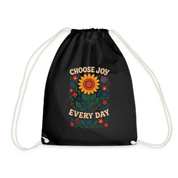 Choose Joy Every Day Mindfulness Affirmation - Drawstring Bag - black - Front