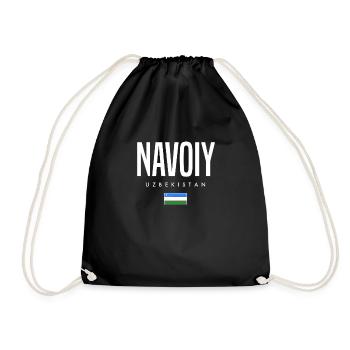 Navoiy, Uzbekistan - Drawstring Bag - black - Front