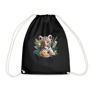 Sumatra-Tiger - Turnbeutel - Schwarz - Vorne