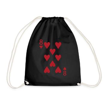 Cartes Coeur Huit Skat Poker Doppelkopf - Sac de sport léger - noir - Devant