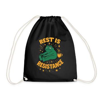 Calmness is resistance mindfulness affirmation - Drawstring Bag - black - Front