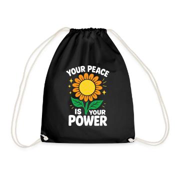Affirmation Votre paix est votre pouvoir - Sac de sport léger - noir - Devant