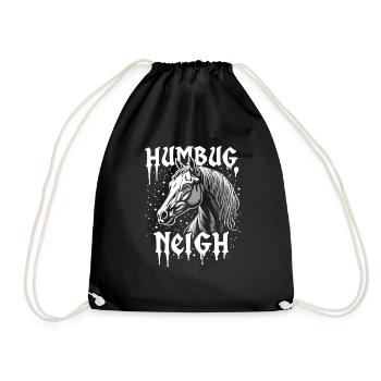Funny Christmas quote Humbug Neigh - Turnbeutel - Schwarz - Vorne