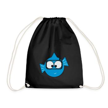 Fisch - Turnbeutel - Schwarz - Vorne