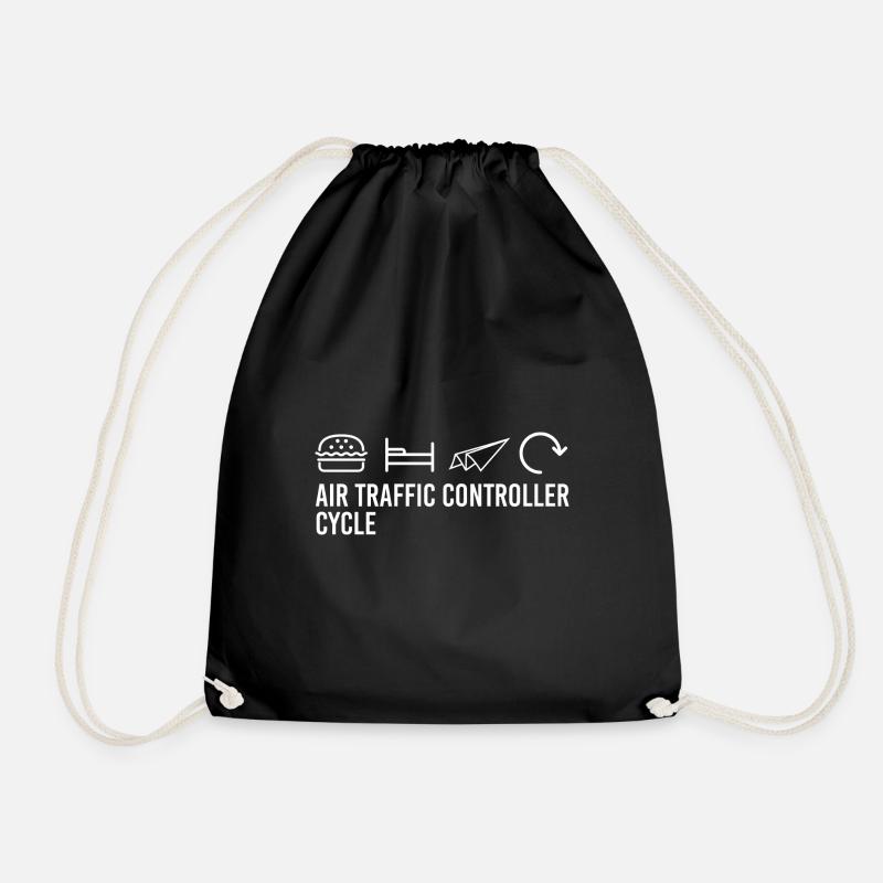Air traffic cycle - Drawstring Bag - black